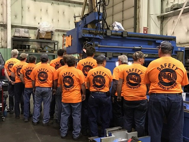 Peiffer team wearing shirts celebrating our commitment to upholding safety standards. 